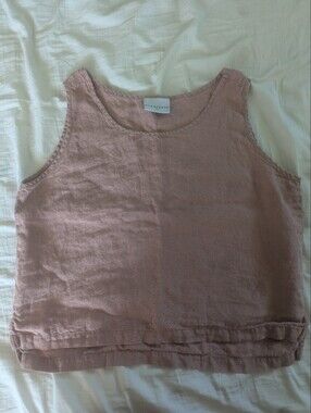 Parachute Linen Tank Large Pink Blush Mauve Clay